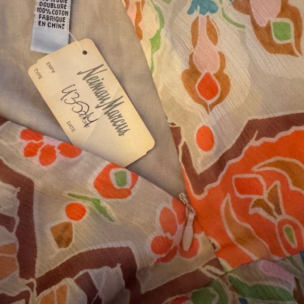 Diane Von Furstenberg Multicolor Floral High-Low Skirt, 100% Silk Shell - Picture 5 of 12